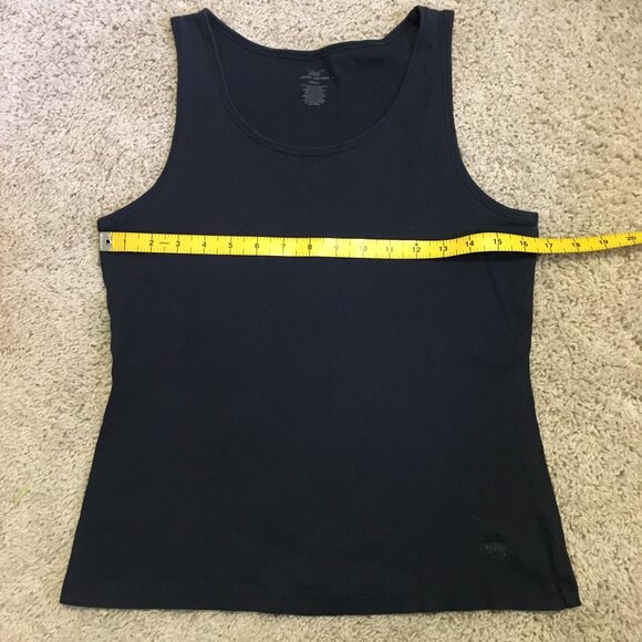 "346" Brooks Brothers Dark Navy Blue Vertical Ribbed Cotton Tank Top - Picture 9 of 11